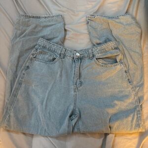 SHEIN Light Blue Straight Leg Jeans